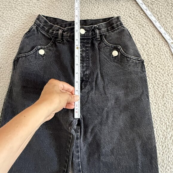 Vintage Roper Jeans Tall High Rise Black Tapered Leg Made USA 90s Western - Picture 7 of 11